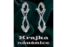 Krajka náušnice - strass stříbřený